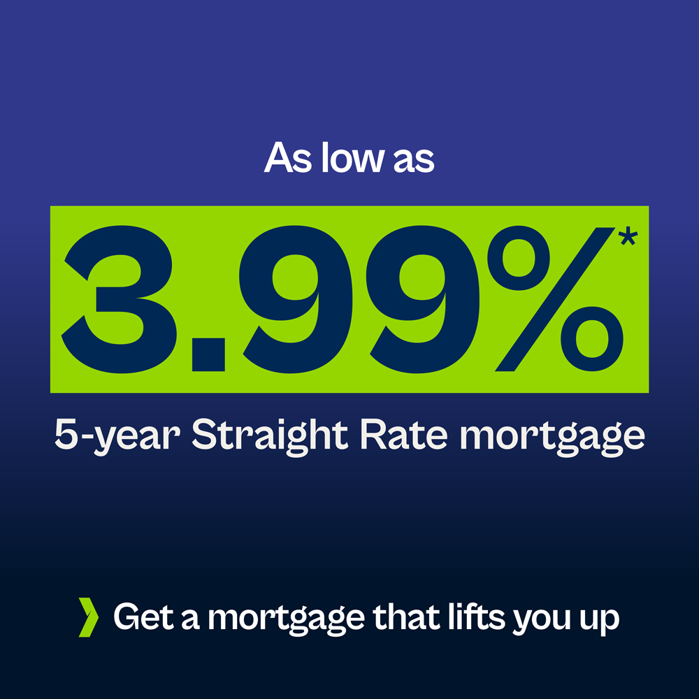 as low as 3.99% 5-year mortgage rate